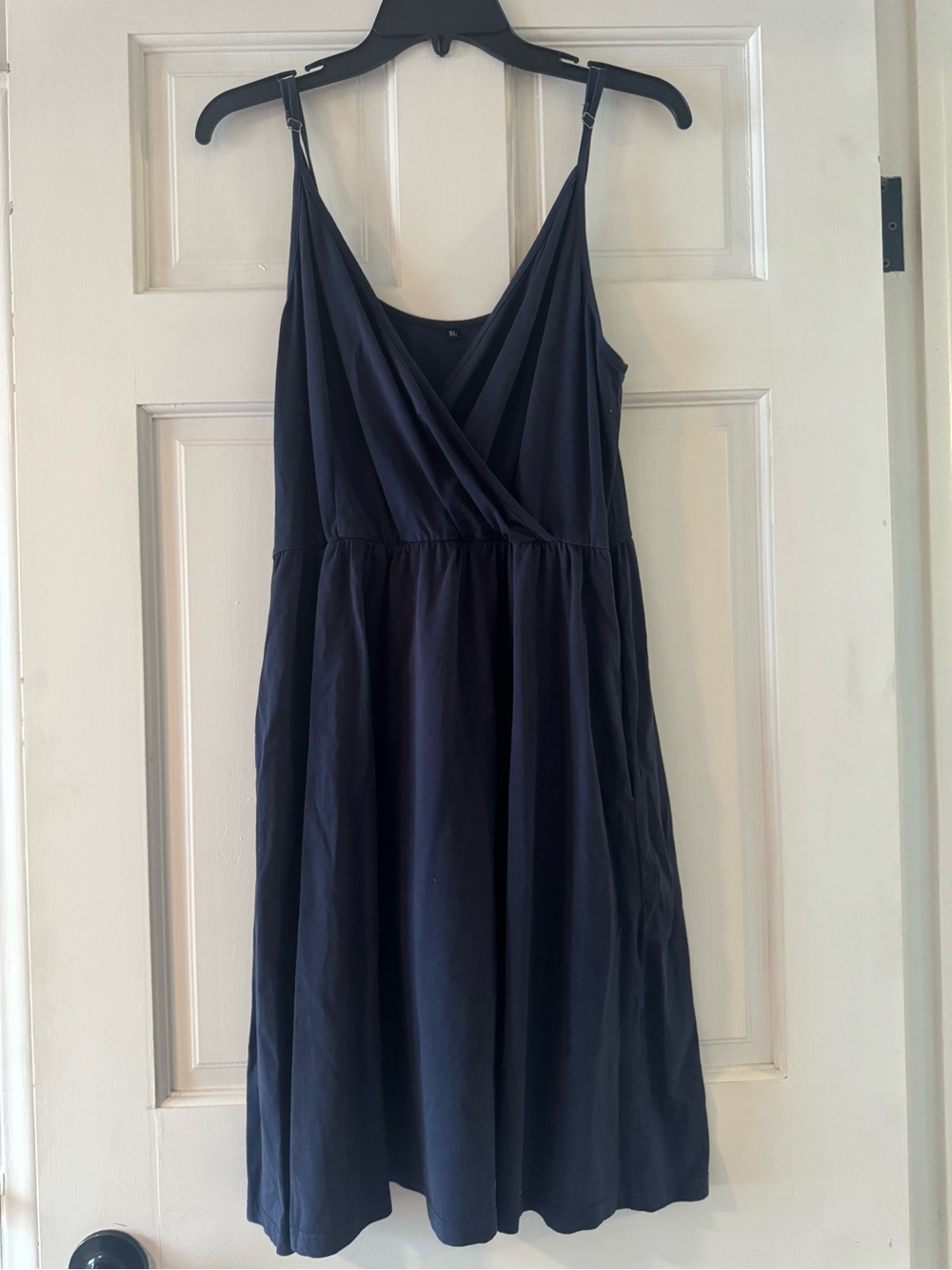 Women’s Navy Sleeveless Wrap-Front Dress
